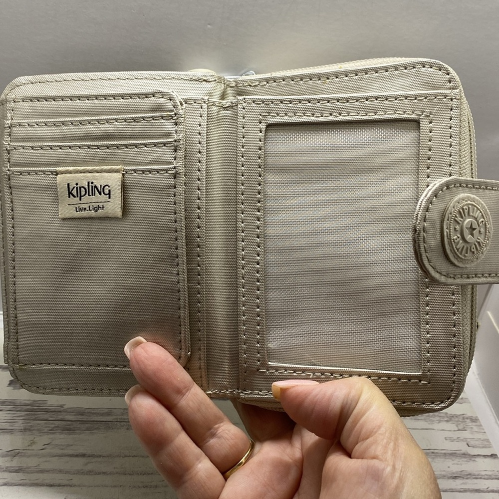Like New Kipling Snap And Zip Wallet In A Metalli… - image 3